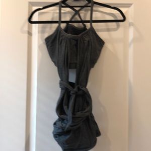 Dark charcoal Nancy Rose Performance wrap top